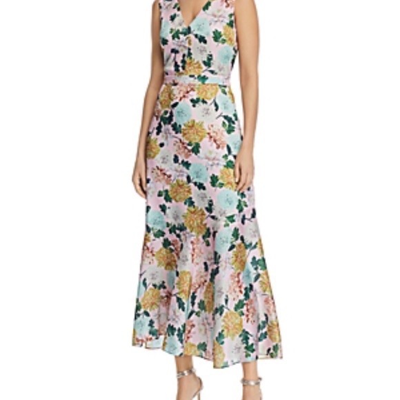 Sam Edelman Floral Midi Dress in Pink Multi size 8 great condition - Picture 11 of 15